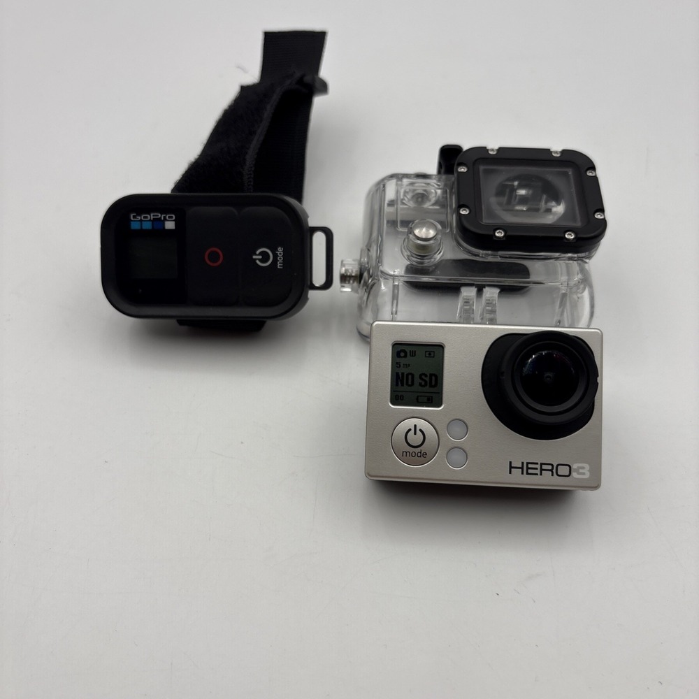 GoPro Hero 3 Silver Camera W/ Extras Remote And Water Case
